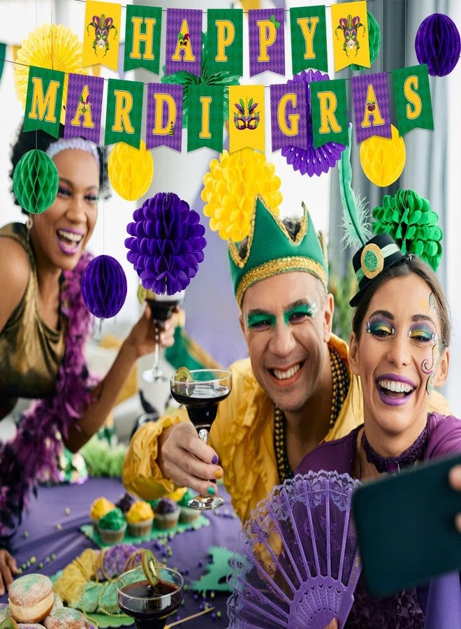 YUNVI 54 Pieces Mardi Gras Party Decorations and Supplies Set, Purple Green and Gold Party Decorations for New Orleans Mardi Gras,Fat Tuesday Decorations - Image 5