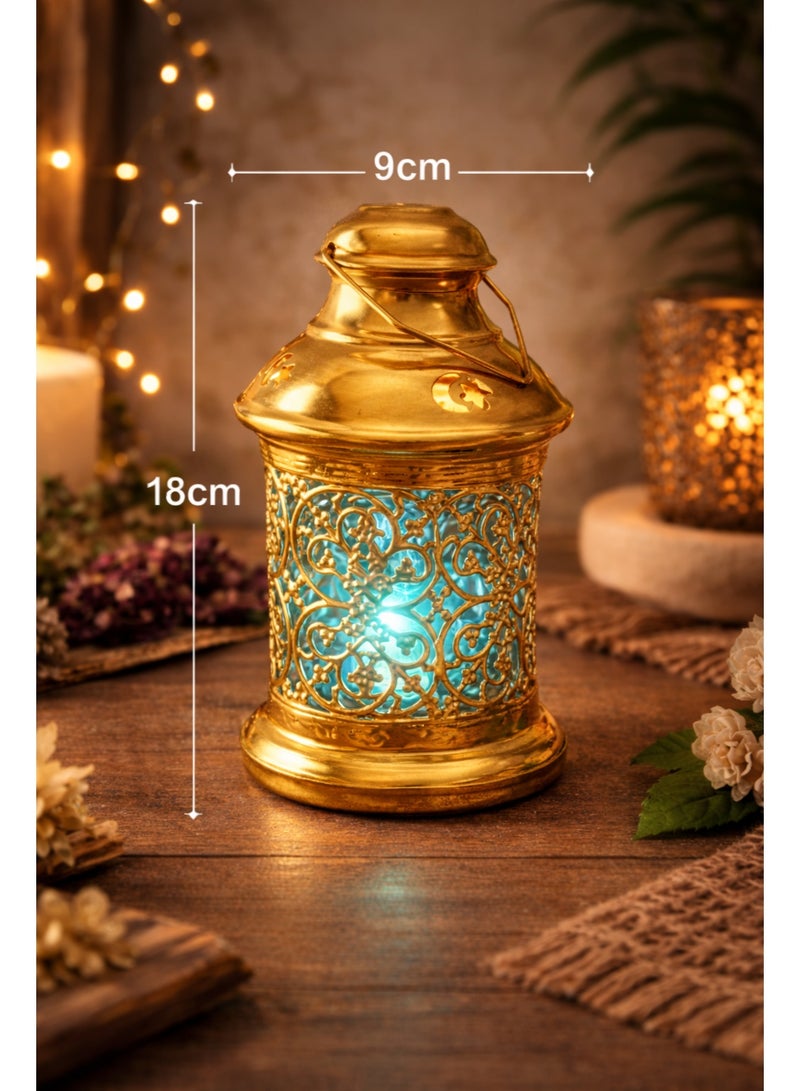 Gold & Silver Metal Decorative Lantern Set 18 × 9 Cm – Suitable For Incense & Led / Wax Candles (2 Pieces) - Image 5