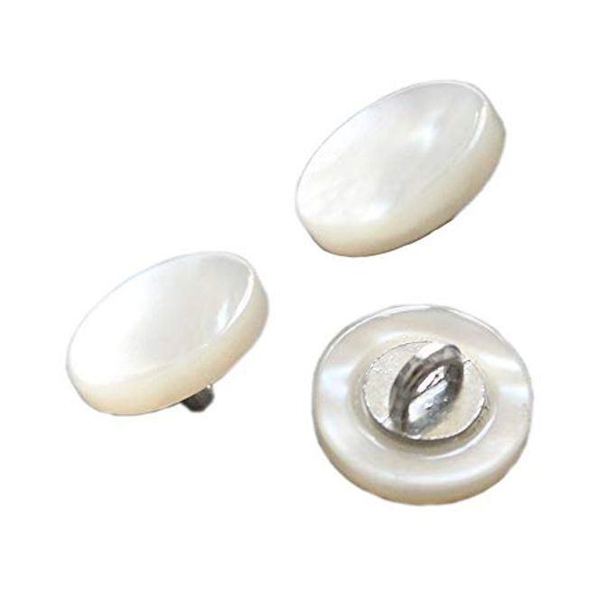 YaHoGa 10PCS 12mm (1/2 inch) Genuine White Mother of Pearl MOP Buttons Bulk White MOP Buttons with Shank for Clothes Suits Coats Sweaters - Image 1