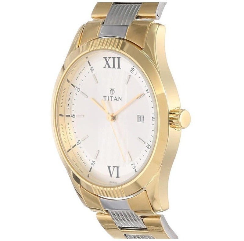 Titan Quartz Analog White Dial Stainless Steel Strap Watch for Men-NS1739BM01/NT1739BM01 - Image 4