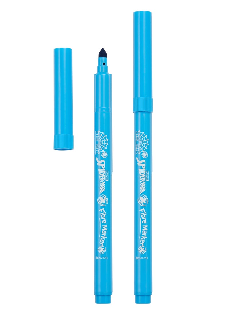 MARVEL Spiderman 8 Primary Colour Fibre Markers Multi - Image 5