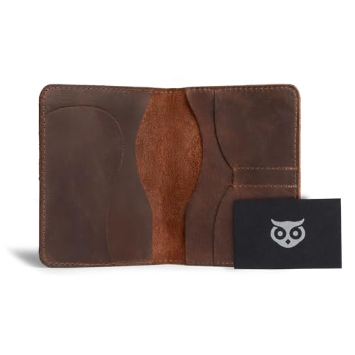 Hide & Drink, Double Passport Cover with Slots for Bills and Keys, Rustic Case, ID Organizer, Full Grain Leather, Handmade Accessories, Bourbon Brown - Image 5