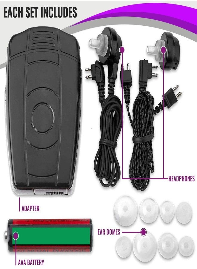 أف سي أس مكبر الصوت الشخصي ومكبر الصوت - Pocket Sound من FCS مع سماعات أذن أحادية وثنائية الأذن مزودة بميكروفونات. أفضل سماعة أذن للبالغين أو كبار السن. - Image 5