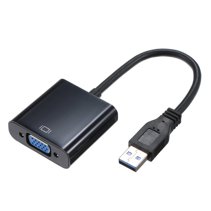 USB3.0 Adapter Black - Support 720P 1080P High Definition Resolution Backward Compatible With USB2.0 USB3.0 Adapter For Office Workstation Editing Workstation Entertainment - Image 1