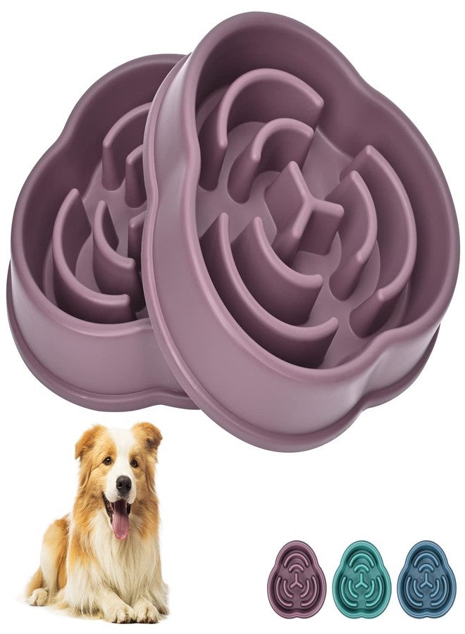 Juqiboom Slow Feeder Bowls for Small Medium, Puzzle Slow Feeding Pet Bowl with Anti-Slip Shim for Puppy, Non-Toxic Preventing Choking Healthy Slower Food Feeding Dishes (2pc Red) - Image 1