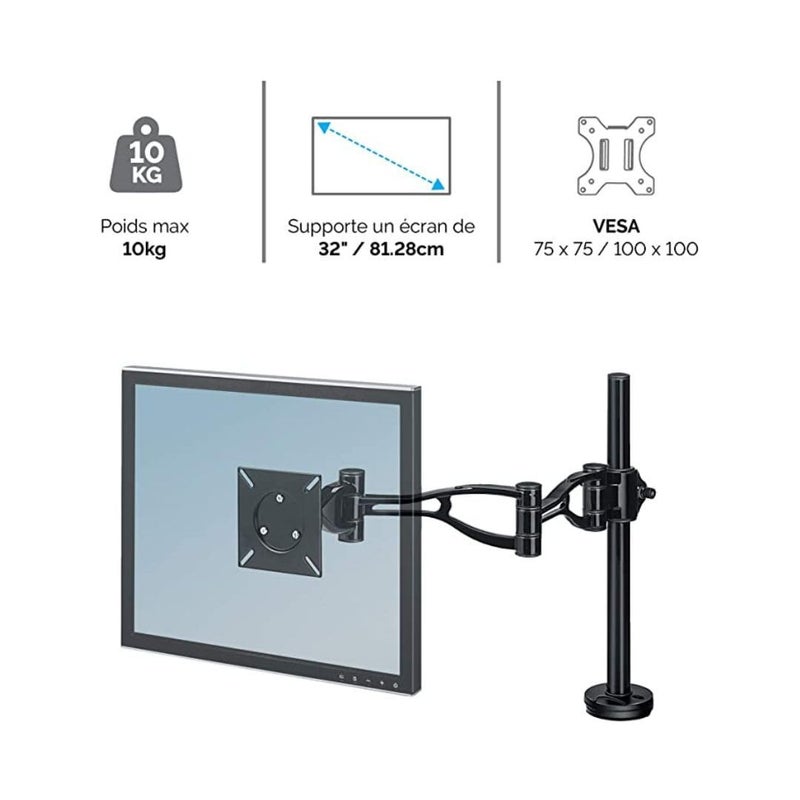 Fellowes 8041601 Professional Series Adjustable Depth Computer Monitor Stand for Desk with Single Monitor Arm, 30 Inch Monitor Capacity - Image 3