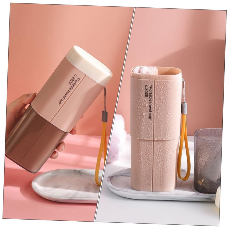 Milisten 4Pcs Travel Toothbrush Set With Case And Wash Cup Nordic Pink - Image 4