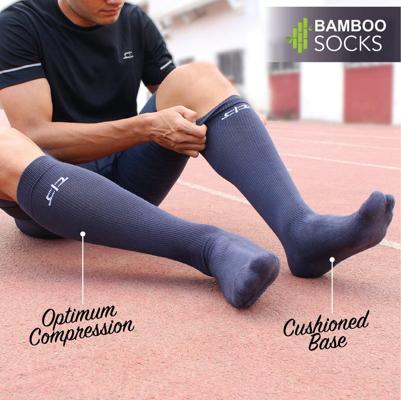 HEELIUM Bamboo Compression Socks For Men & Women | Odour Free & Superior Grip | Running, Cycling, Boosts Blood Circulation & Recovery - Image 3
