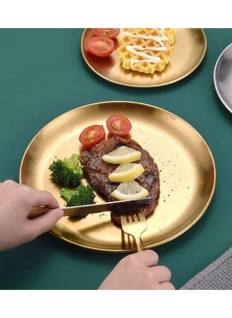 Generic Gold plate 23 cm, stainless steel, number of pieces: 1  - Image 1