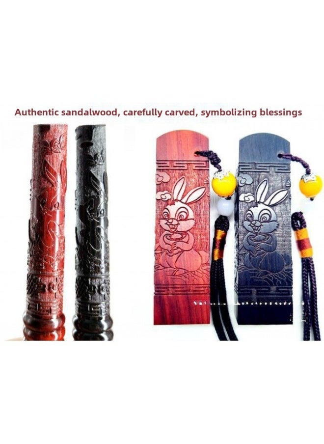 Generic Lanugo Hair Diy Fetal Hair Brush Diy Homemade Lanugo Full Moon Wine Year Of The Rabbit Fetal Hair One-year-old Banquet Baby Souvenir-Color:Tiger: Ebony Golden Tiger Nafu Pen + Ebony Fu Tiger Chapter  - Image 3