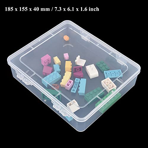 Thintinick 28 Pack Rectangular Mixed Sizes Clear Plastic Storage Containers Box with Hinged Lid for Beads and Other Small Craft Items - Image 5