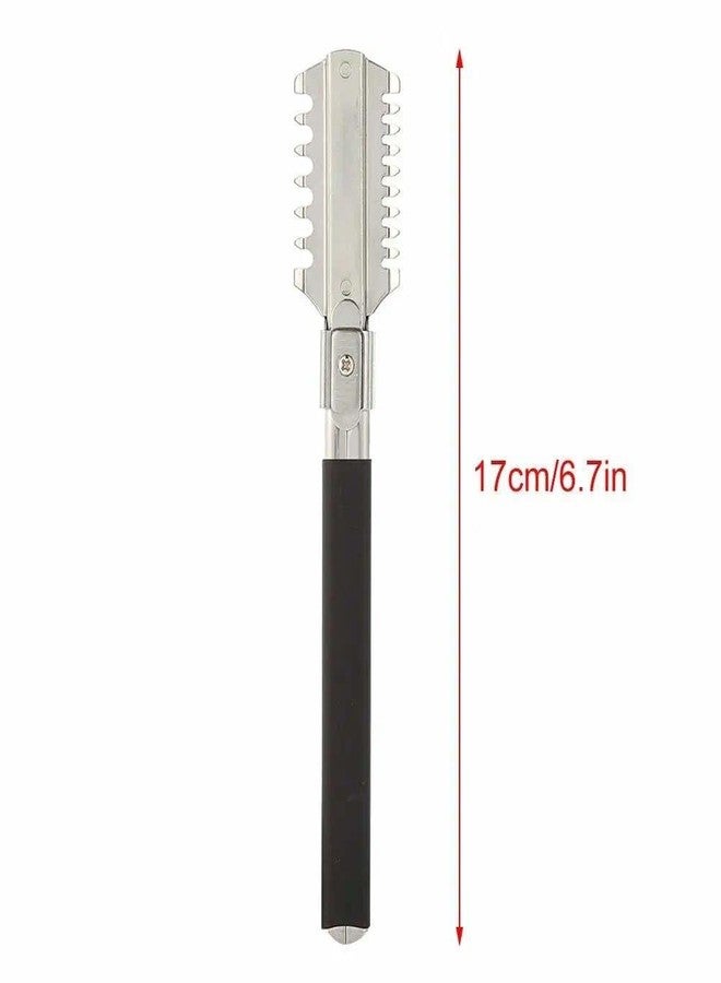 wfljl Razor Comb with Double-Edge Blades - Manual Hair Cutting & Thinning Tool for Professional Styling, Barber-Grade Precision for DIY Trims and Texture, Essential Hairdressing Comb - Image 2