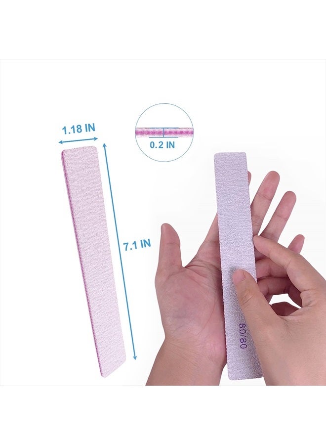 GigaGround 80/80 Grit Nail Files, Emery Boards Nail File for Acrylic and Gel Nails, Coarse Nail File Double Sided 80 Grits Emory Professional Filers Reusable Washable Manicure Square Gray - Image 4