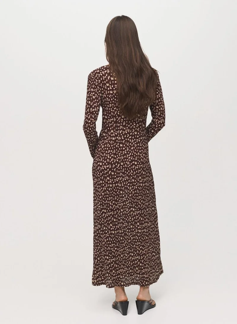 MANGO Printed V-neck dress