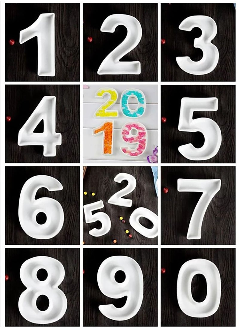 Generic White Decorative Ceramic Number 7 Dish  - Image 2