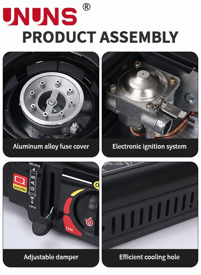 UNUNS GS-1000 7650 BTU موقد غاز البيوتان المحمول الإشعال التلقائي معدات المطبخ موقد واحد للتخييم والنزهة  - Image 3