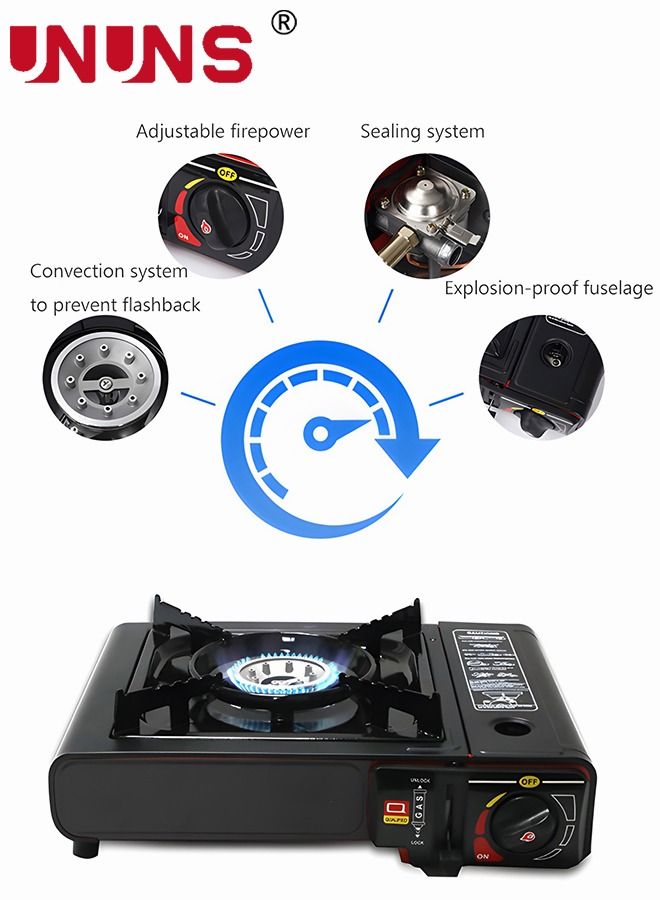 UNUNS GS-1000 7650 BTU موقد غاز البيوتان المحمول الإشعال التلقائي معدات المطبخ موقد واحد للتخييم والنزهة  - Image 4