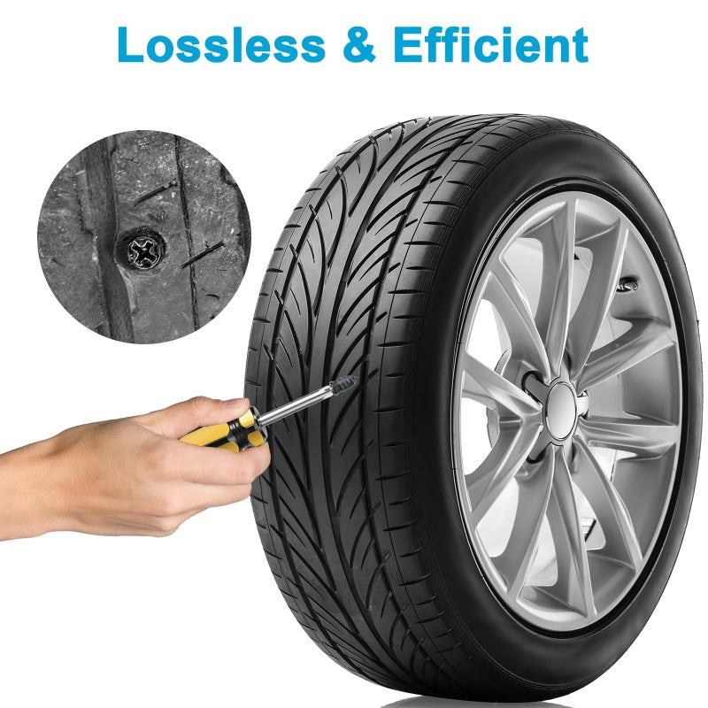 Linkstyle 100pcs Tire Screw Plug Repair Kit, 2 Sizes Repair Rubber Nail for Car Motorcycle Truck Tire Puncture Repair - Image 4