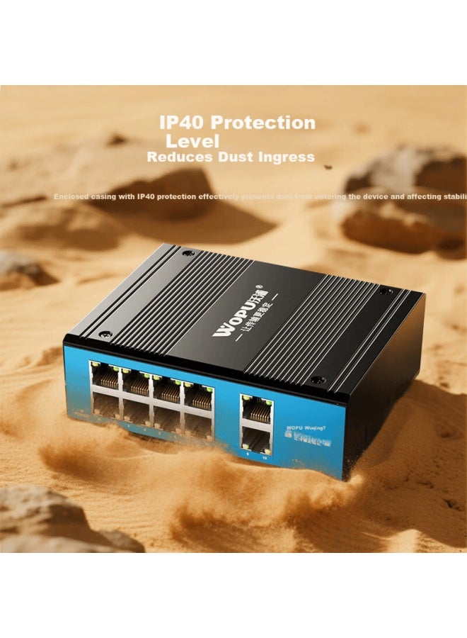Wopu Industrial Grade Switch 5/8/10-port Gigabit Ethernet Din Rail Switch 6kv Lightning Protection High Temperature Resistant Optoelectronic Network Switch Ai Watchdog Gwjh1000m - Image 2