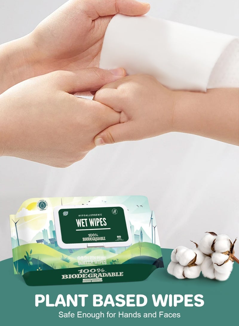 URbazaar Extra Gentle Unscented Baby Wipes, Plant Based, Made with 99% Water and Aloe for Babies and Kids, 320 Count - Image 3