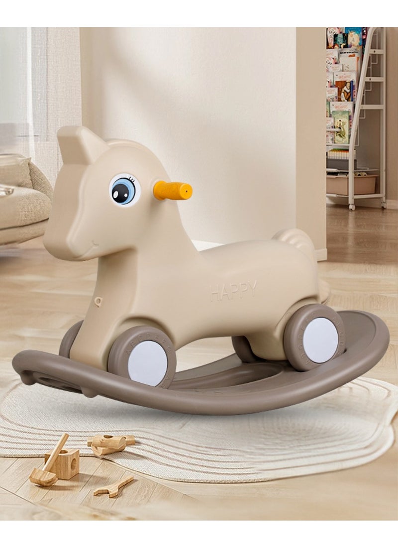 2 in 1 Rocking Horse Kid Balance Bike Toddler Ride On Toys with Detachable Balance Board Push Handle and 4 Smooth Wheels for Boys Girls，Easy to Swing and Assemble  - Image 2