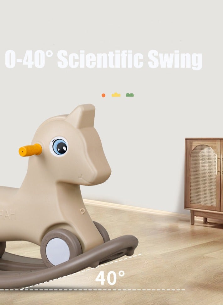 2 in 1 Rocking Horse Kid Balance Bike Toddler Ride On Toys with Detachable Balance Board Push Handle and 4 Smooth Wheels for Boys Girls，Easy to Swing and Assemble  - Image 4