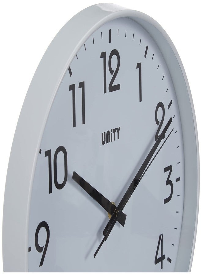 Unity Wall Clock, Fradley, Silent Sweep, Modern, White, 30cm / 12-inch - Image 3