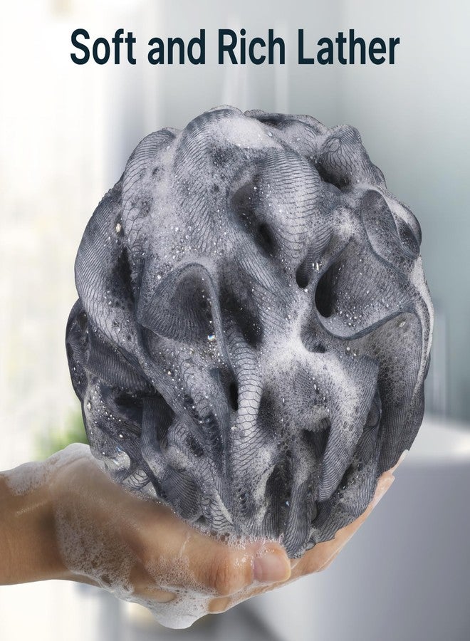 AmazerBath Loofah Sponge 60g/PCS, Shower Loofah for Men and Women - Body Scrubber Loofa Set of 3, Bath Sponge - Grey Blue-Pink-White - Image 3