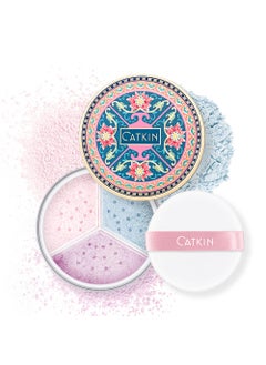 CATKIN CATKIN Poreless Finish Loose Setting Powder Makeup Translucent Matte Finishing Makeup for All Skin Tones 3 Colors Even Skin Tone  042 oz Includes Velour Puff C03 Shimmer 