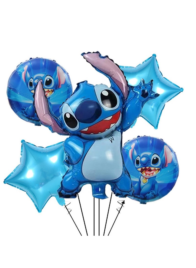 5pcs /set balloons cartoon lilo stitch theme party foil balloon set for birthday party decoration aluminum film balloons kids toys party supplies - Image 1