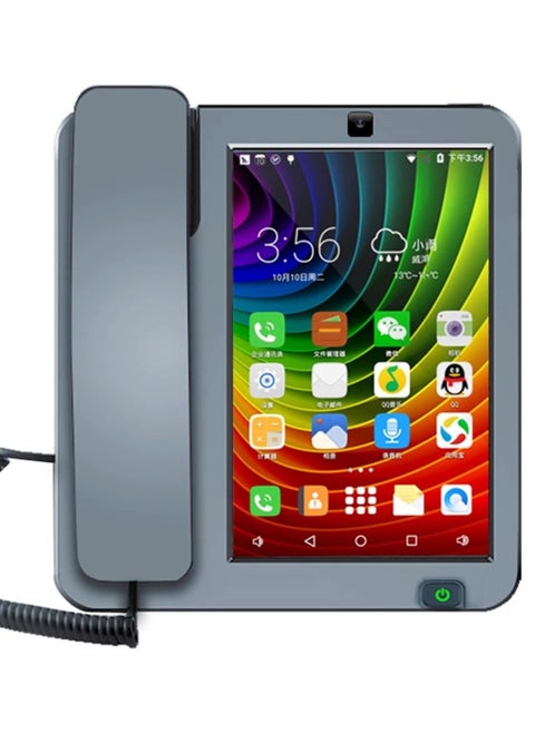 Fixed Phone 3g 4g Sim Card Smart Fixed Phone Touch Screen Video Call Phone With Wifi Recording For Home Business Landline Phones 20 X 21.8 X 5.4 Cm