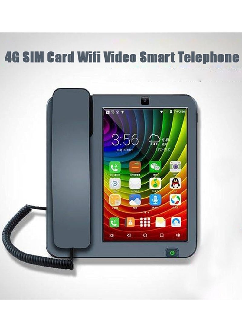 Fixed Phone 3g 4g Sim Card Smart Fixed Phone Touch Screen Video Call Phone With Wifi Recording For Home Business Landline Phones 20 X 21.8 X 5.4 Cm