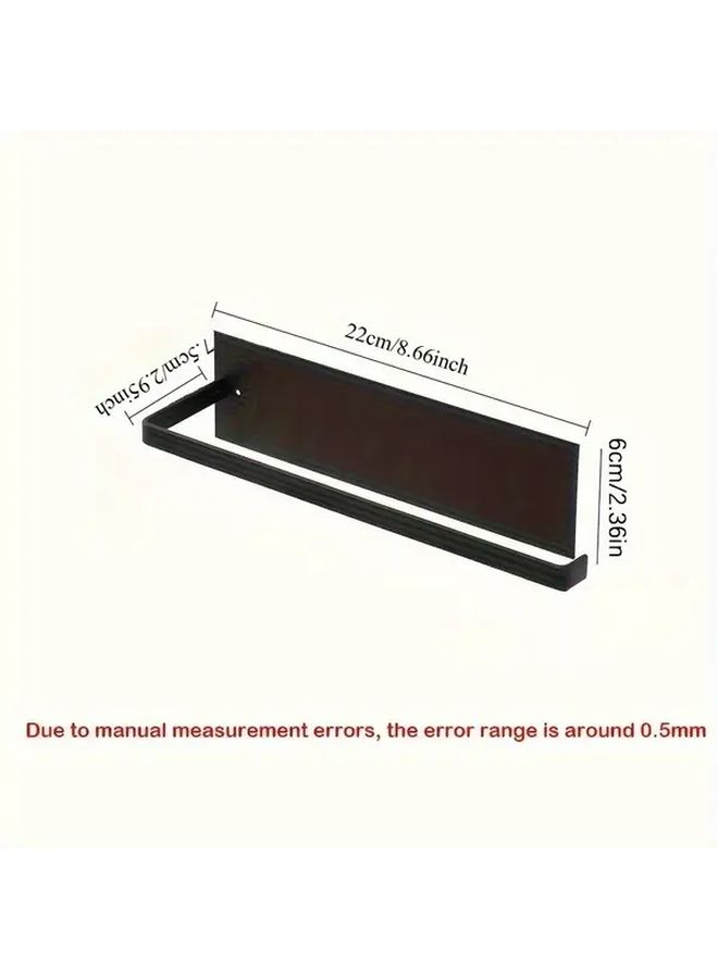 Black Self-Adhesive Paper Towel Holder No Drill Under Shelf Storage Carbon Steel Dispenser for Kitchen Bathroom Office - Image 3