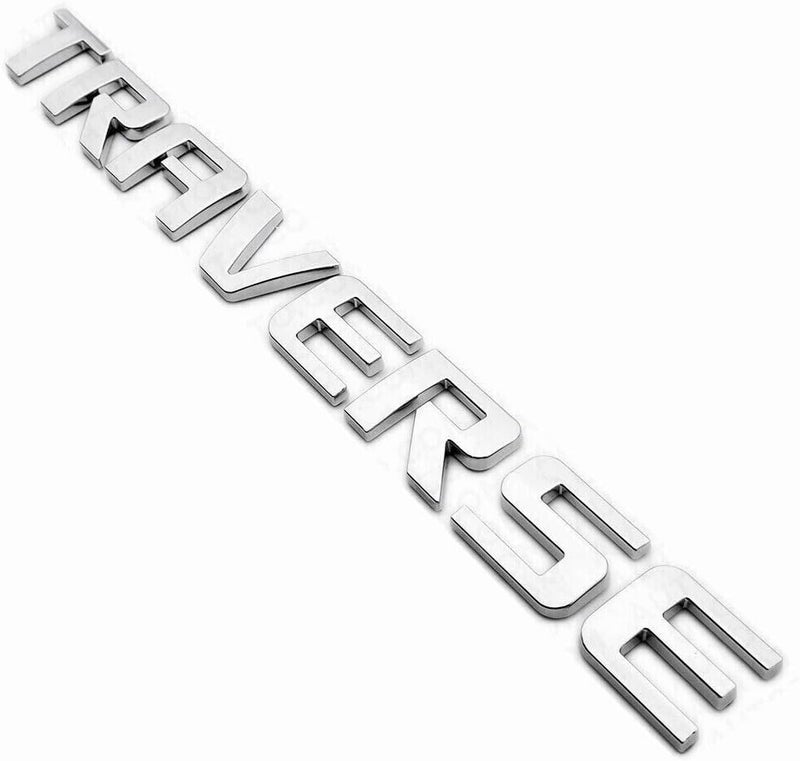Aimoll 3Pc Traverse Front Door & Liftgate 3D Badge Nameplate Logo Emblem Exterior Sticker Decal Kit Replacement for Traverse 84950540 (Chrome) - Image 4