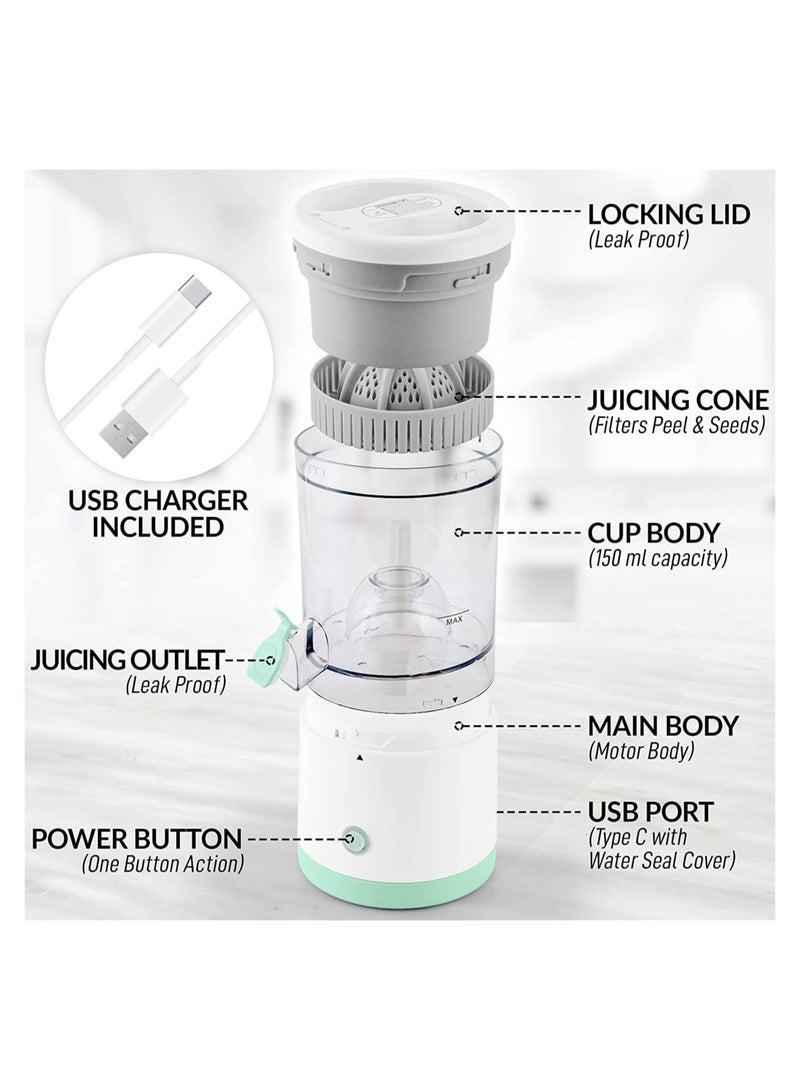 ELTRAZONE Portable Electric Citrus Juicer | Hands-Free Portable USB Charging | Powerful Electric Juicer Cordless Fruit Juicer | Multifunctional 1-Button Easy Press - Image 5