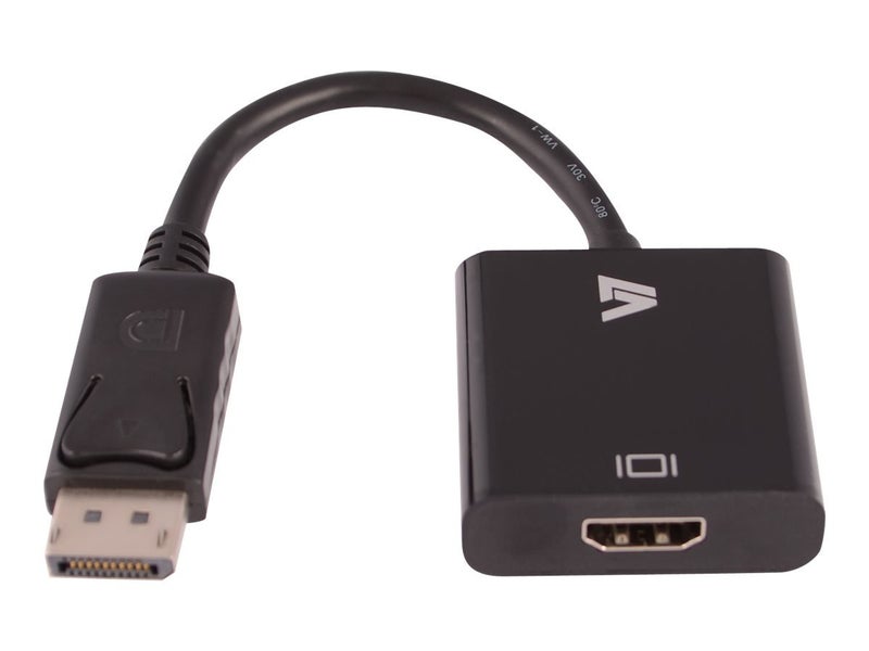 V7 CBLDPHD-1N Video Adapter DisplayPort/ HDMI 19 Pin HDMI Type A (F) to 20 Pin DisplayPort (M), Black - Image 2