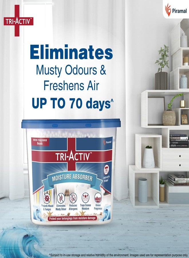 Tri-Activ Moisture Absorber | Absorbs upto 600ml Each | Pack of 2 | Dehumidifier for Room Moisture | Air Freshener & Humidity Absorber for Wardrobe, Toilet & Car | Prevents Mould, Fungus, Odour| Ocean - Image 2