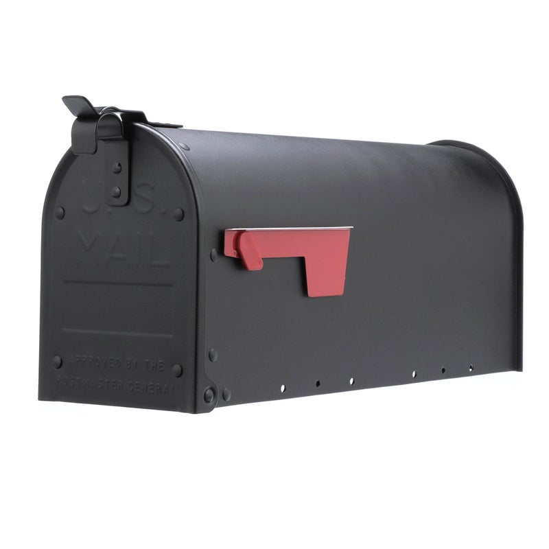 Architectural Mailboxes Admiral RustProof Aluminum Metal Post Mounted Mail Box for Outside Black Medium Curbside Mailbox USPS Approved for Residential Delivery