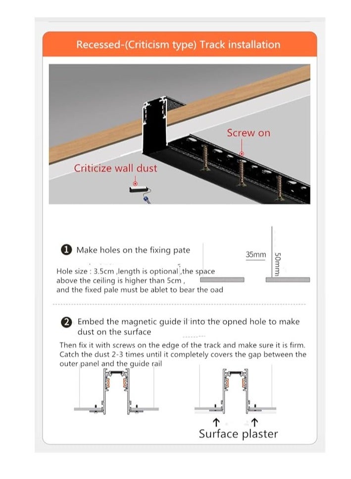 SUN SHINE magnet ceiling recessed magnetic track rail - Image 4