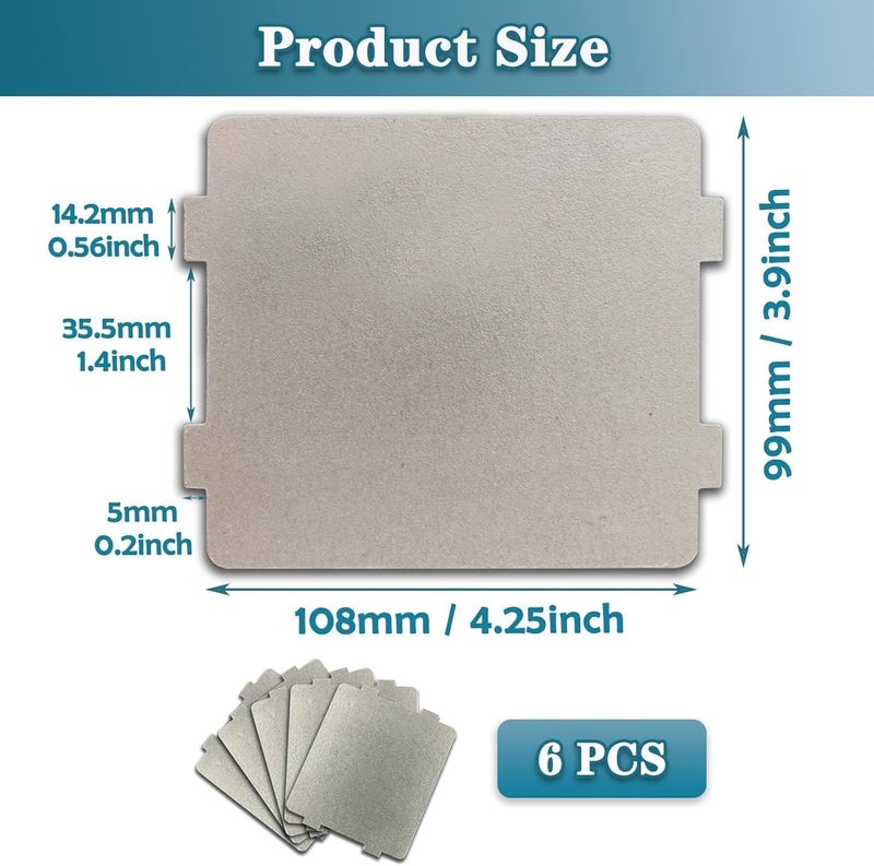 Aputue Microwave Oven Parts Mica Slice, 6 Pack Universal Waveguide Cover Sheets, Microwave Oven Parts Mica Slice for Home Kitchen Restaurant Office Thick Heat Insulation Accessories(108×99mm) - Image 5