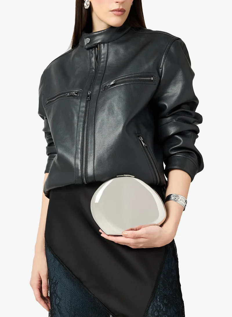 Silver Metallic Statement Crossbody