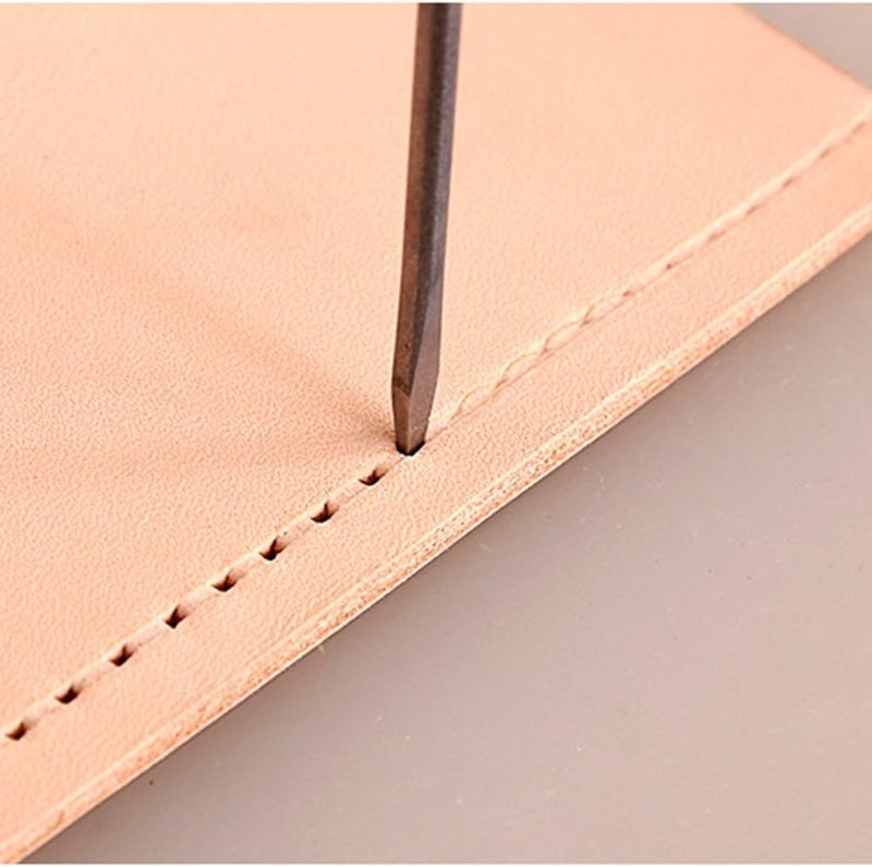 klarako Leather Sewing Awl, Stitching Awl with Wooden Handle Handmade Sewing Tools with 4 Awl Heads DIY Leathercraft Hole Punch Tool Supplies for leather craft beginners amateurs - Image 3