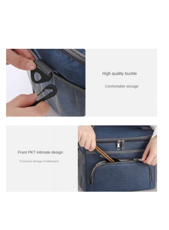 15L Picnic Bag Insulated Lunch Box Soft Cooler Cooling Tote for Adult Men Women Lunch Bag Office Outdoor Camping Picnic Beach - Image 5