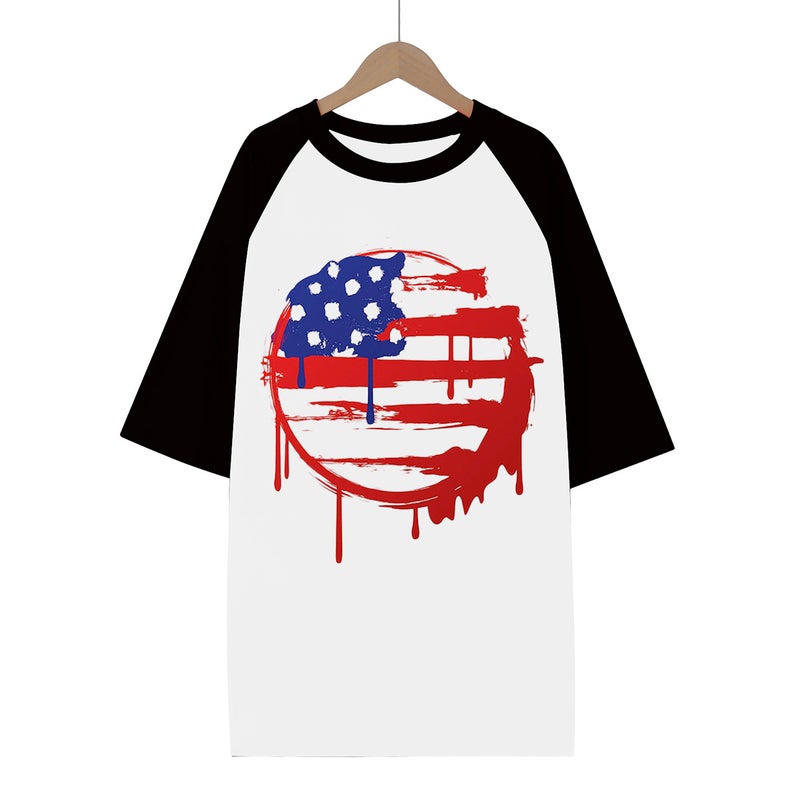 2023 new independent station independence day American flag printed women's T-shirt half sleeve round neck women - Image 4