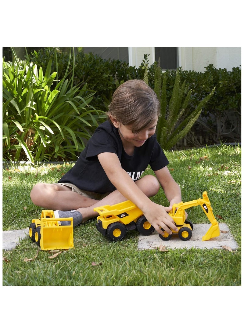 Construction Toys, 4-Pack , Push-Powered Yellow Construction Vehicle Toys, Includes Dump Truck, mud tankerWheel Loader, and Excavator for Kids and Toddlers Ages 2+  - Image 3