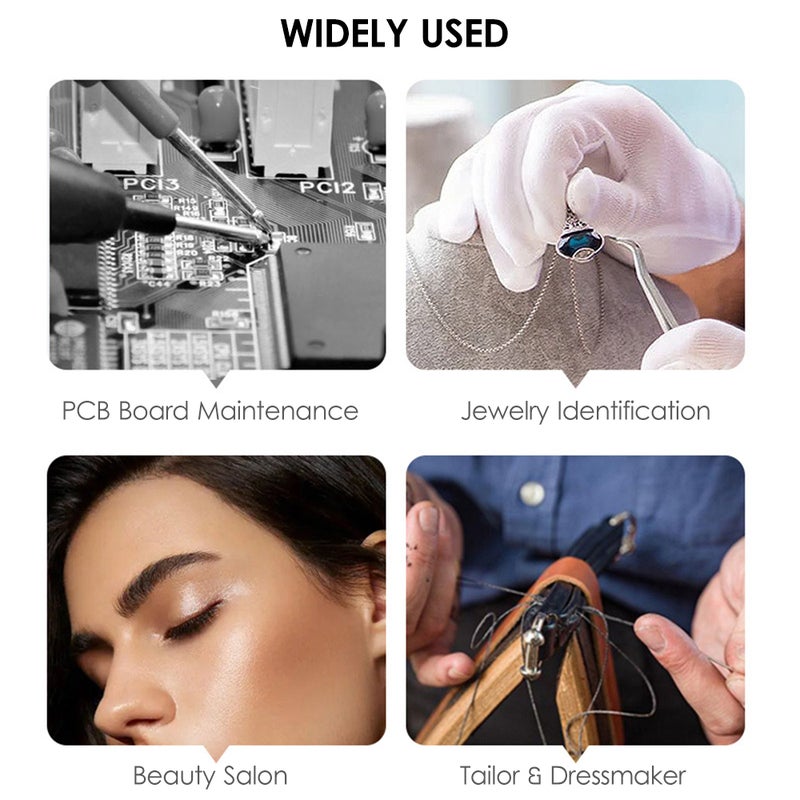 LED Illuminated Headband Magnifier 5 Detachable Lens 1.0X-3.5X Interchangeable Magnifier Glasses Loupe Cold or Warm Light Magnifying Tool for PCB Watch Jewelry Close up Work - Image 4