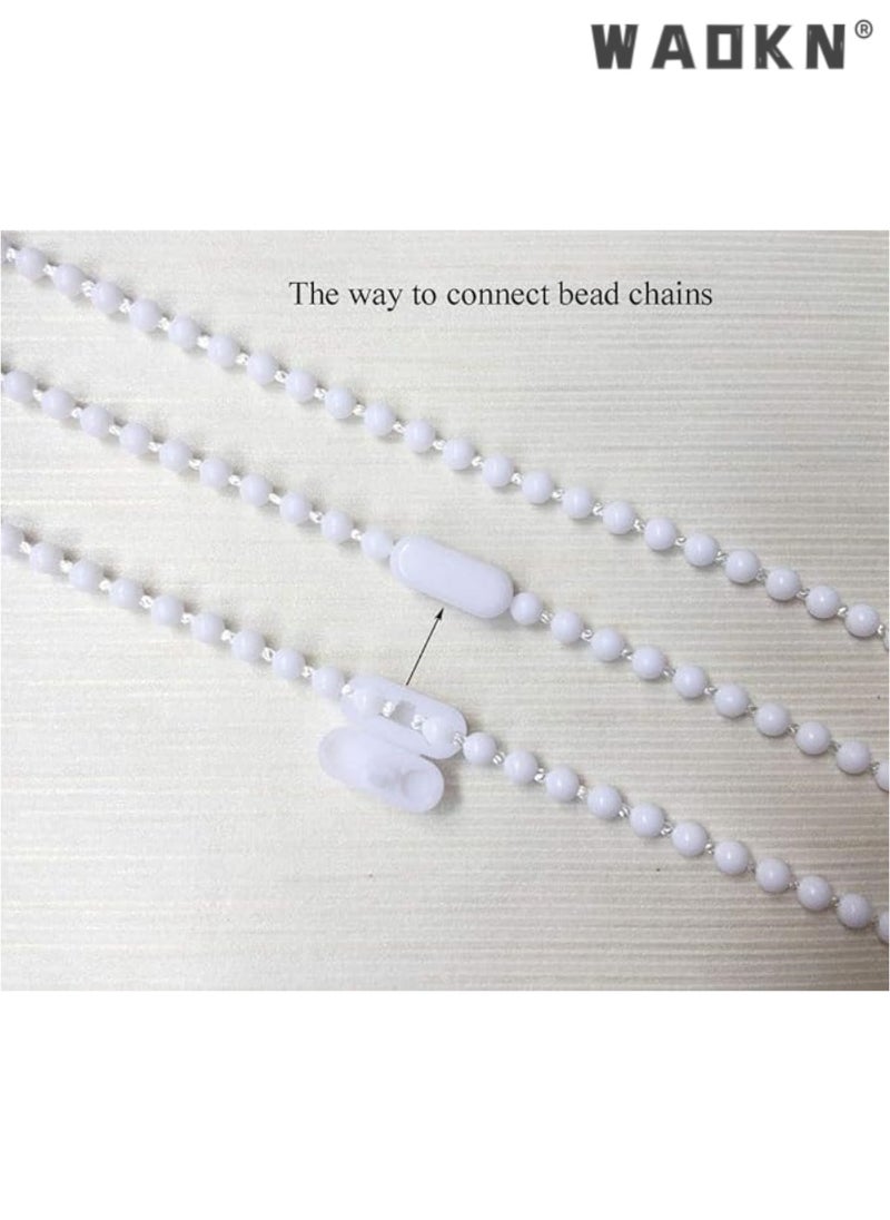 WAOKN 10 Meters Roller Blind Cord with 10 Pieces Plastic Roller Blind Chain Connectors for Roller, Roman, Vertical, Venetian Blind, Roller Blind Fittings, Roller Blind Spares, Roller Blind Cord  - Image 3