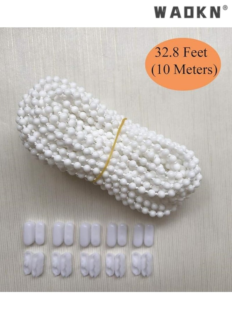 WAOKN 10 Meters Roller Blind Cord with 10 Pieces Plastic Roller Blind Chain Connectors for Roller, Roman, Vertical, Venetian Blind, Roller Blind Fittings, Roller Blind Spares, Roller Blind Cord  - Image 4