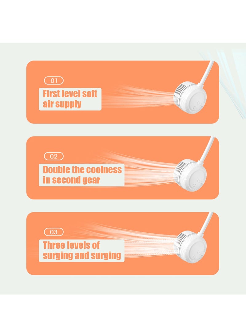 Arabest مروحة رقبة محمولة، مروحة رقبة قابلة للطي بدون شفرات، مروحة شخصية قابلة للارتداء مع تعديل سرعة الرياح بثلاث سرعات، مناسبة للسفر والرياضة في الهواء الطلق والداخل، لون أبيض - Image 5