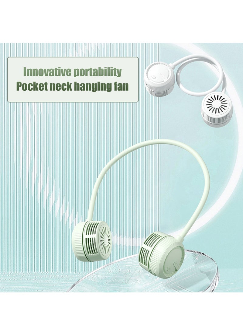 Arabest مروحة رقبة محمولة، مروحة رقبة قابلة للطي بدون شفرات، مروحة شخصية قابلة للارتداء مع تعديل سرعة الرياح بثلاث سرعات، مناسبة للسفر والرياضة في الهواء الطلق والداخل، لون أبيض - Image 2